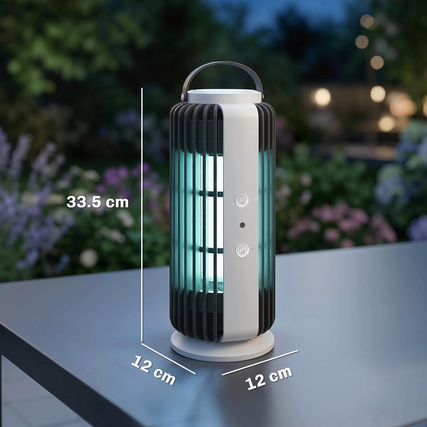 Outsunny Electric Fly Zapper Indoor, Fly Killer with Fan, 365nm LED Light, Auto On Off Sensor, 8 W Bug Zapper with Handle