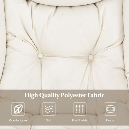Lazy Chair with Ottoman-Beige