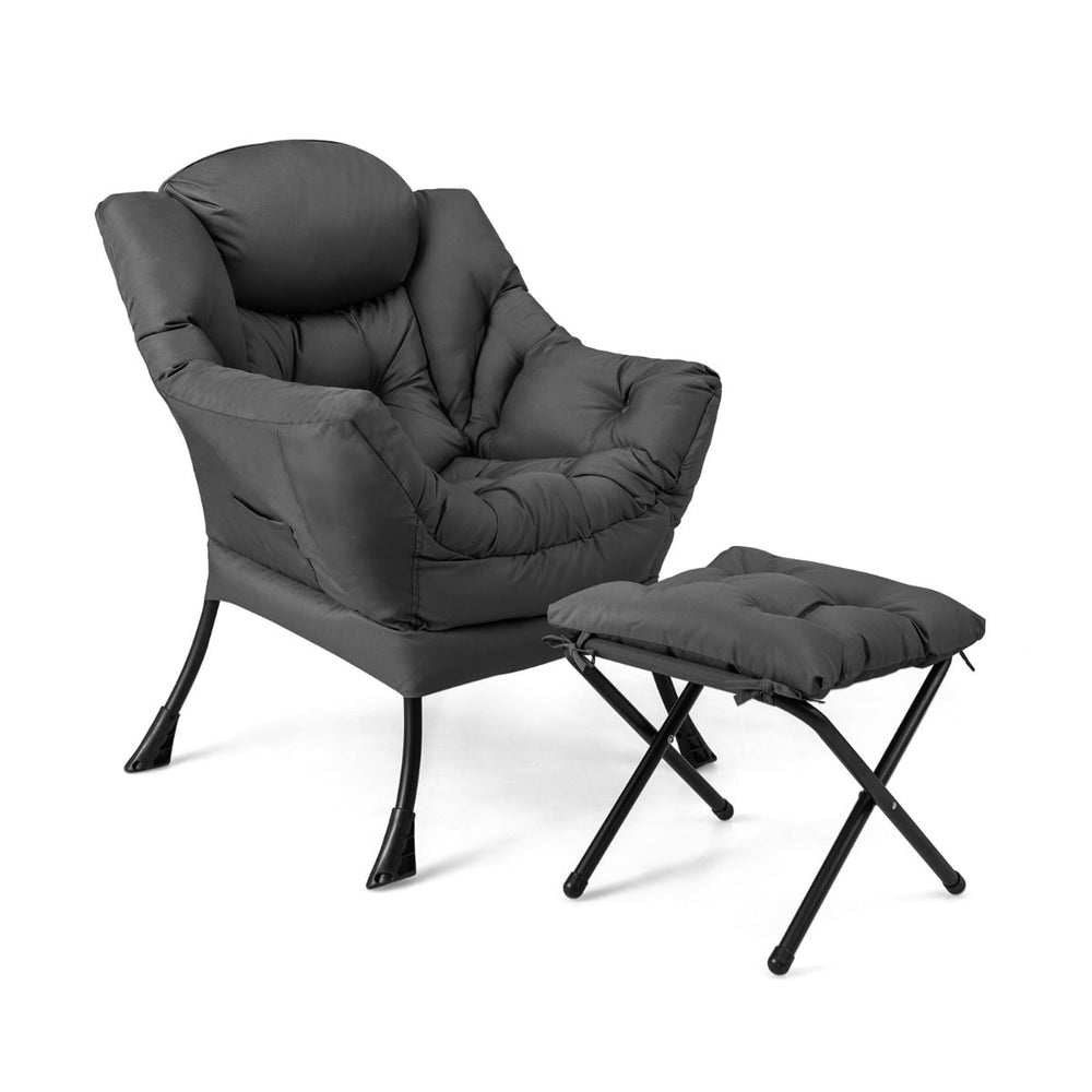 Lazy Chair with Ottoman-Grey