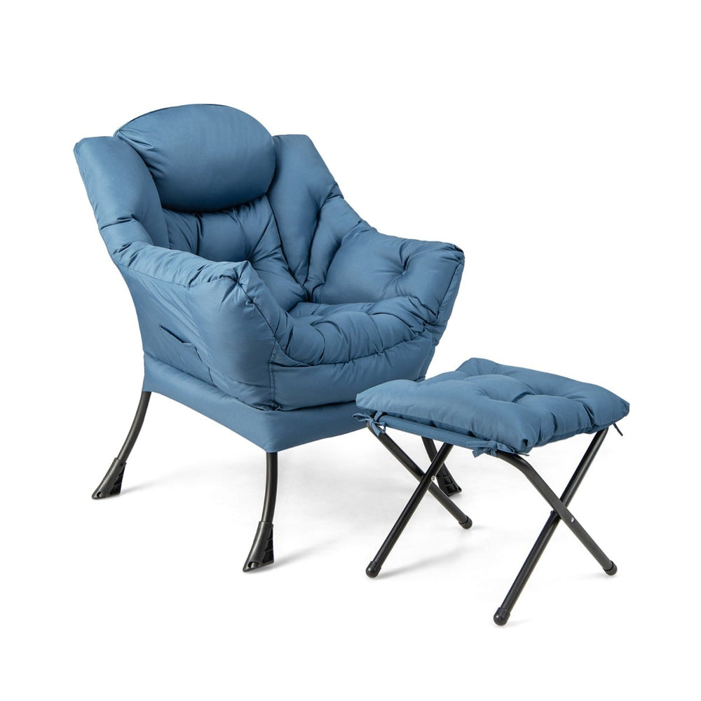 Lazy Chair with Ottoman-Navy