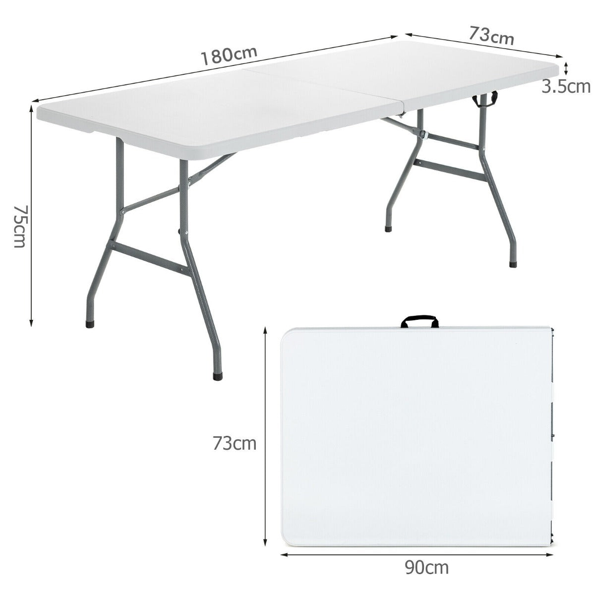 Portable Folding Camping Table with Carrying Handle for Indoor Outdoor