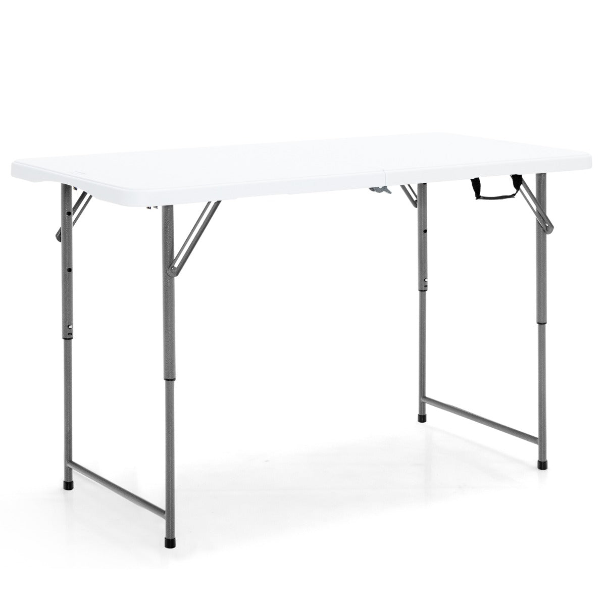 120cm Portable Bi-fold Camping Table with 3-Level Height Adjustment & 150kg Load Capacity