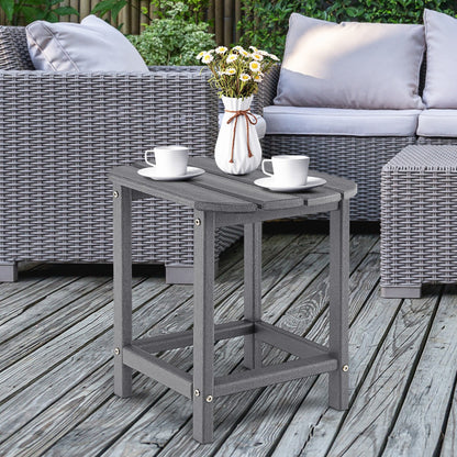 Weather-Resistant HDPE Adirondack Table Side Table-Grey