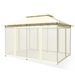 10 Feet x 13 Feet Tent Canopy Shelter with Removable Netting Sidewall-Beige