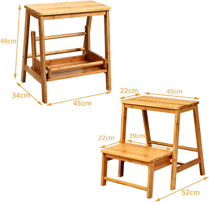 Bamboo Footstool with 2 Steps