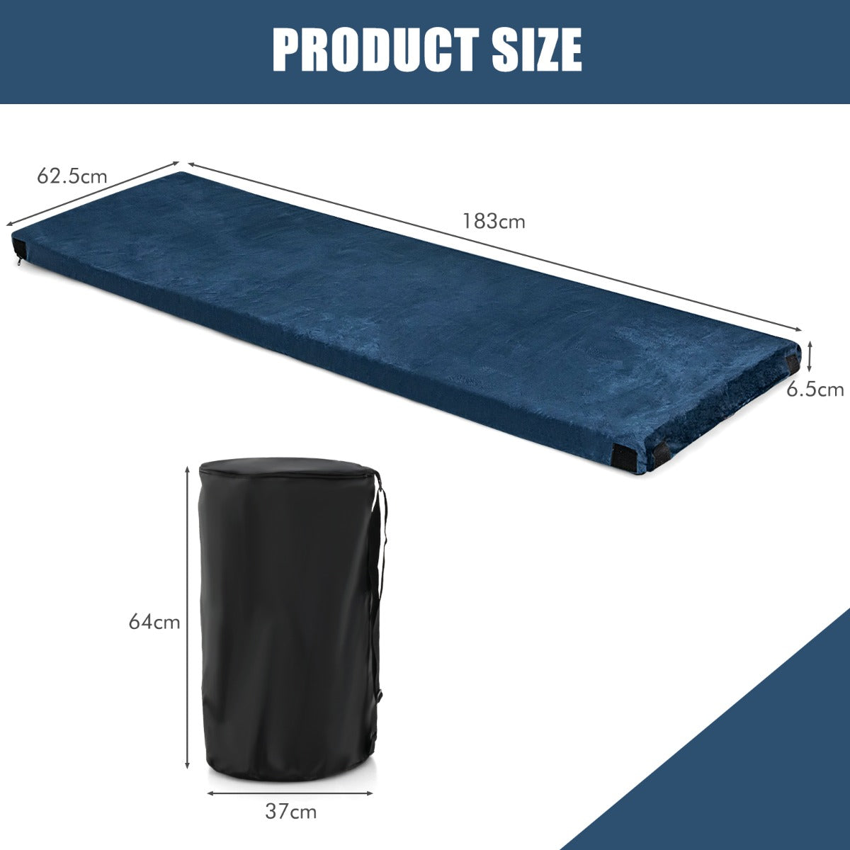 Waterproof Roll up Memory Foam Camping Mattress for Sleepover, Traveling, Hiking