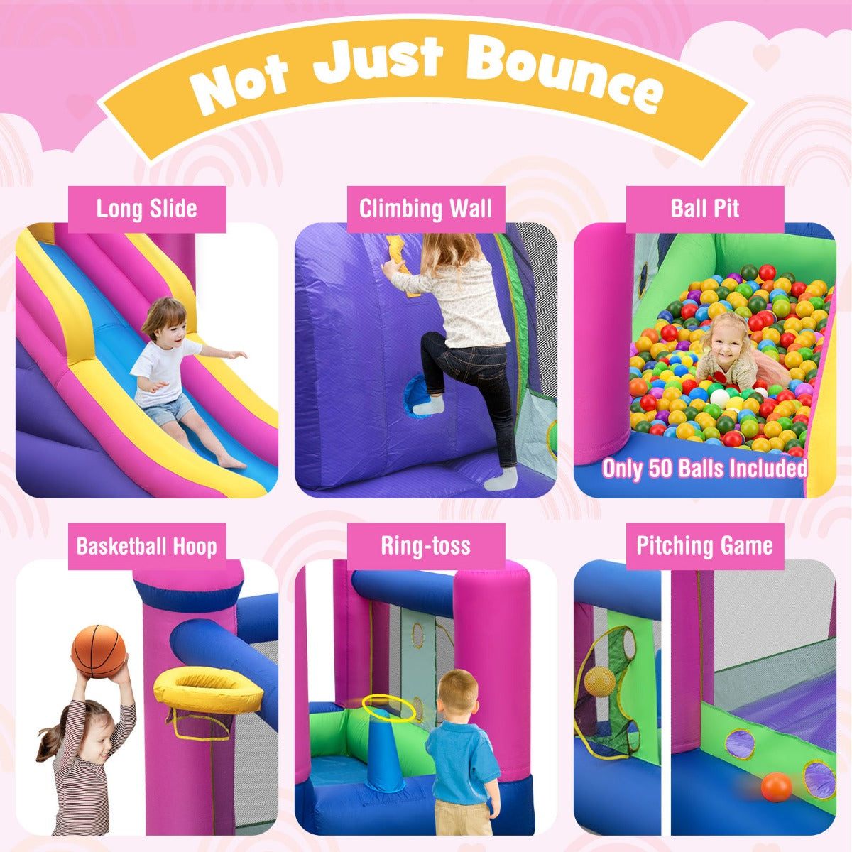 Giant Jumping Castle Blowup Bouncing House with Slide and Climbing Wall