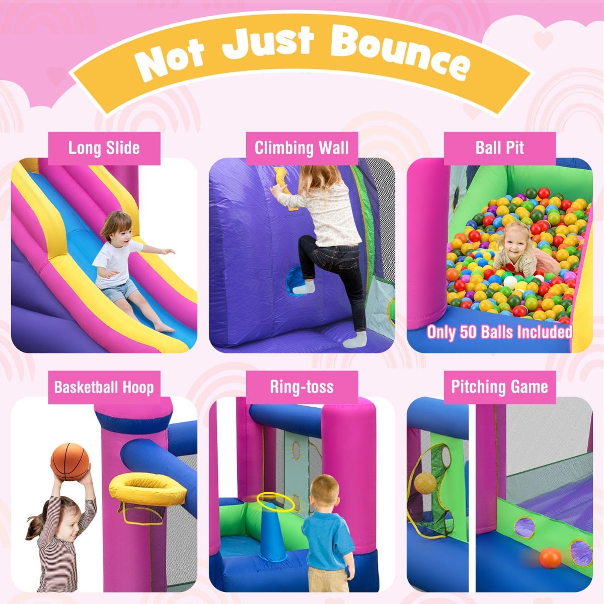 Giant Jumping Castle Blowup Bouncing House with Slide and Climbing Wall