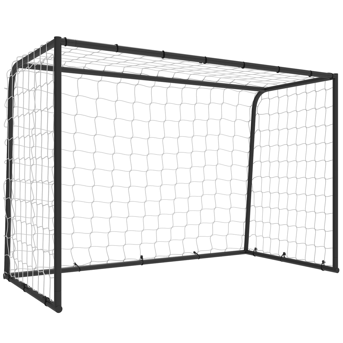SPORTNOW Football Goal, 6 x 4ft Football Net with Ground Stakes and Metal Frame, Training Equipment for Indoor Outdoor Play