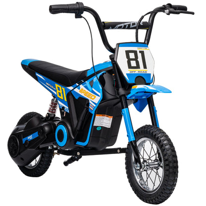 AIYAPLAY Kids Electric Motorbike, 24V Ride On Motorcycle with 3 Speeds and Rear Suspension, Dirt Bike for 8-12 Years Old, Blue
