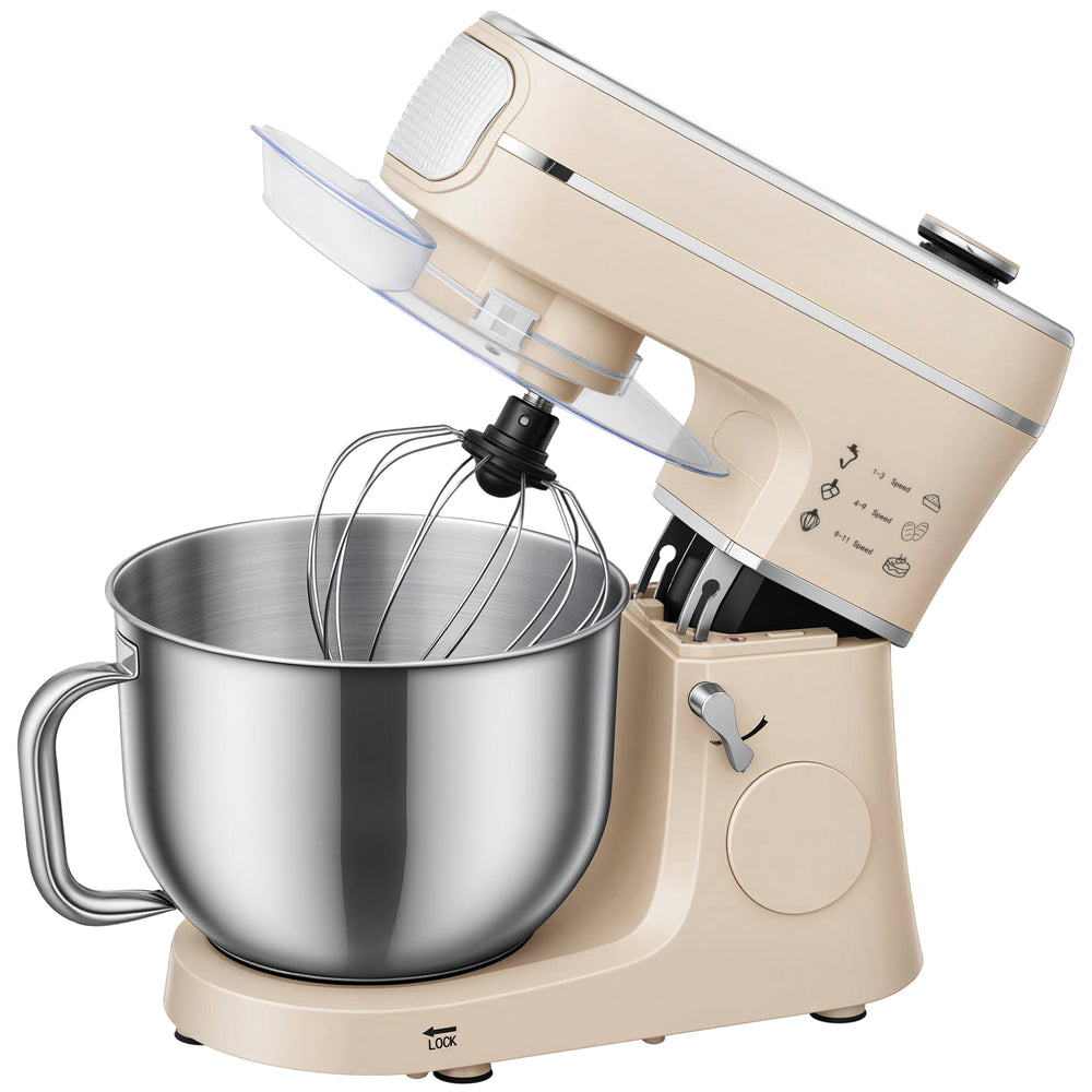 HOMCOM Stand Mixer, 6L 1400W Tilt-Head Food Mixer with 11 Speeds, Pulse & Fermentation Function, LED Display, Cream