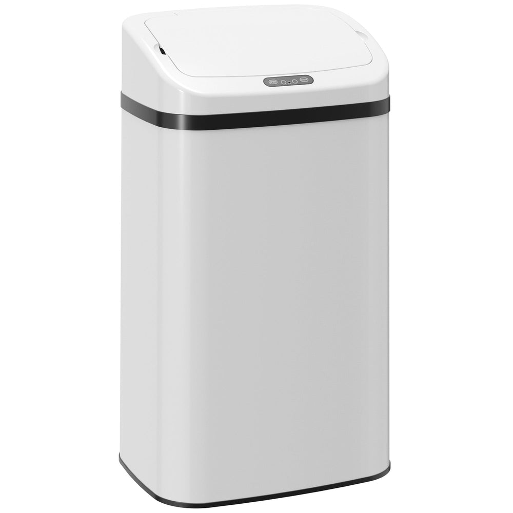 HOMCOM 48L Stainless Steel Sensor Bin - White