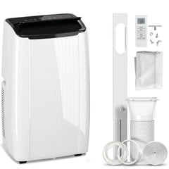 HOMCOM 14000 BTU 5-in-1 Portable Air Conditioner with Cool, Heat, Dehumidifier, Fan, Sleep, WiFi Voice Control, White