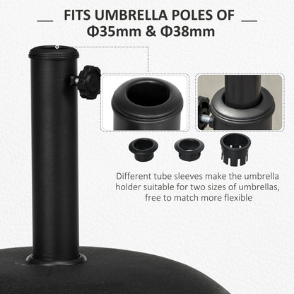 Outsunny Heavy Duty Cement Parasol Base 20kg Round Patio Umbrella Stand Garden Outdoor Shade Holder for Dia. 35mm/38mm/48mm Poles