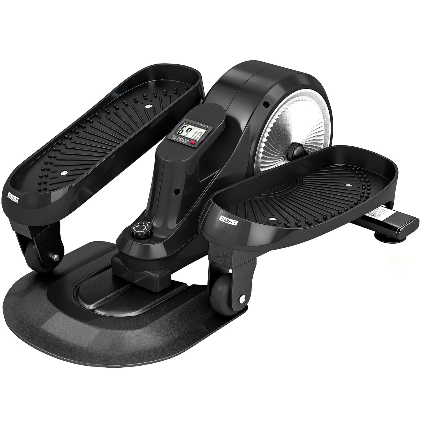 SPORTNOW Under Desk Elliptical Machine with LCD Monitor, 8 Adjustable Magnetic Resistances for 2-in-1 Seat & Stand Up Exercise