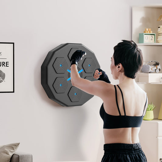 SPORTNOW Music Boxing Machine with Bluetooth Connection and LED Light Smart, Wall Mounted for Punching Beat Boxing Training