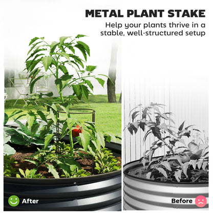Outsunny Set of Two 150 x 60cm Steel Planters - Dark Grey