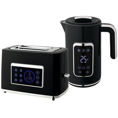 HOMCOM Touch Screen Kettle and Toaster Set - Black