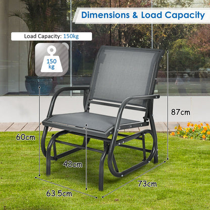 Outdoor Single Swing Glider Rocking Chair for Backyard