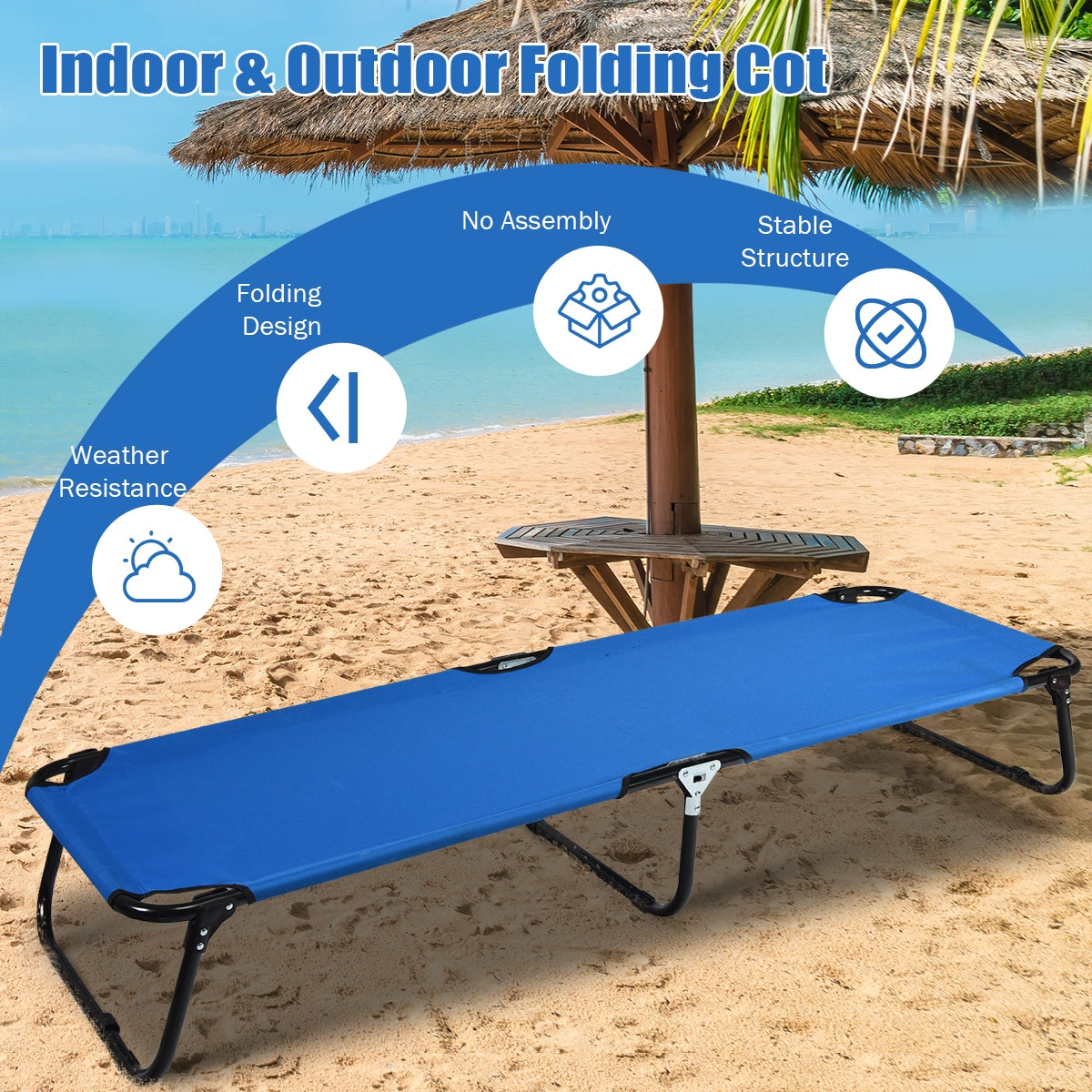Folding Camping Bed Outdoor Portable Military Cot Sleeping Hiking