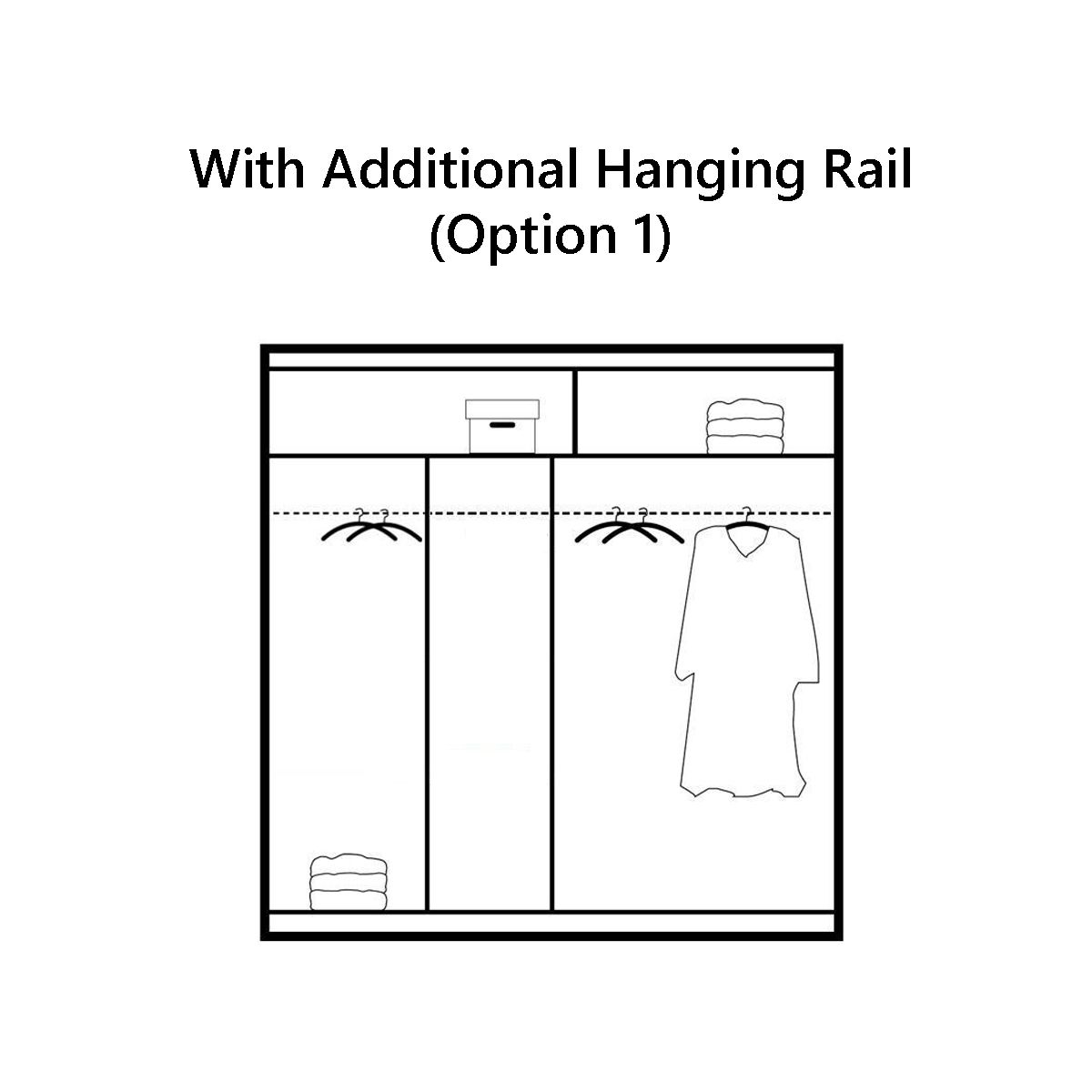 Sliding Wardrobe HAMPSTEAD 2 Door Mirrored Wardrobe White 203cm