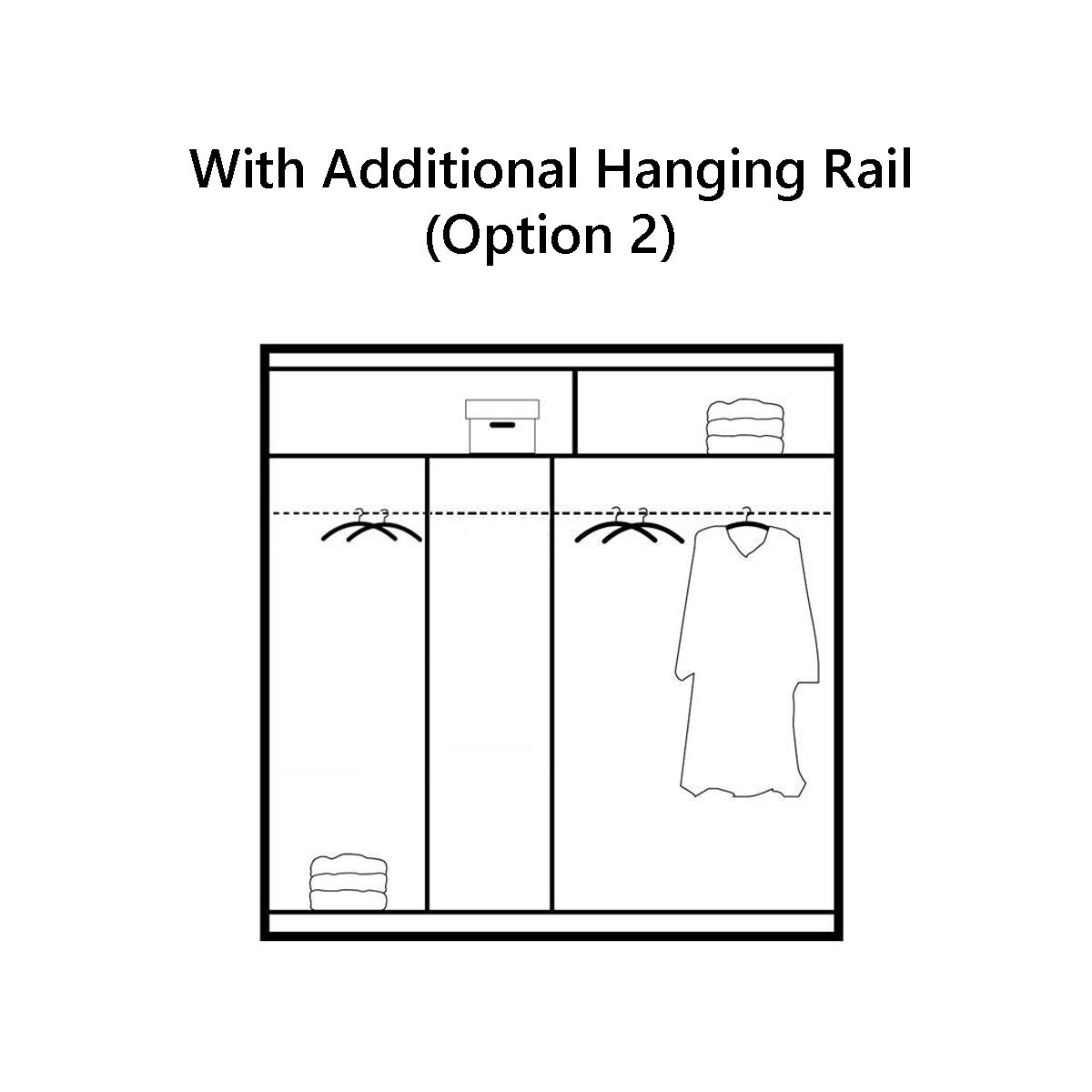 Sliding Wardrobe HAMPSTEAD 2 Door Mirrored Wardrobe White 203cm