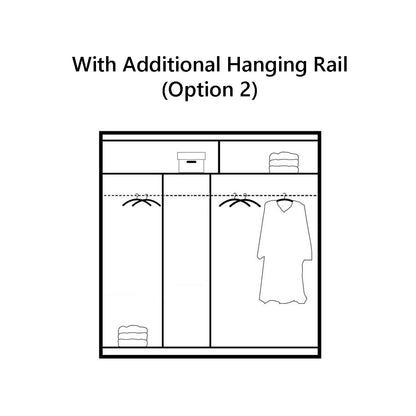 Sliding Wardrobe HAMPSTEAD 2 Door Mirrored Wardrobe White 203cm