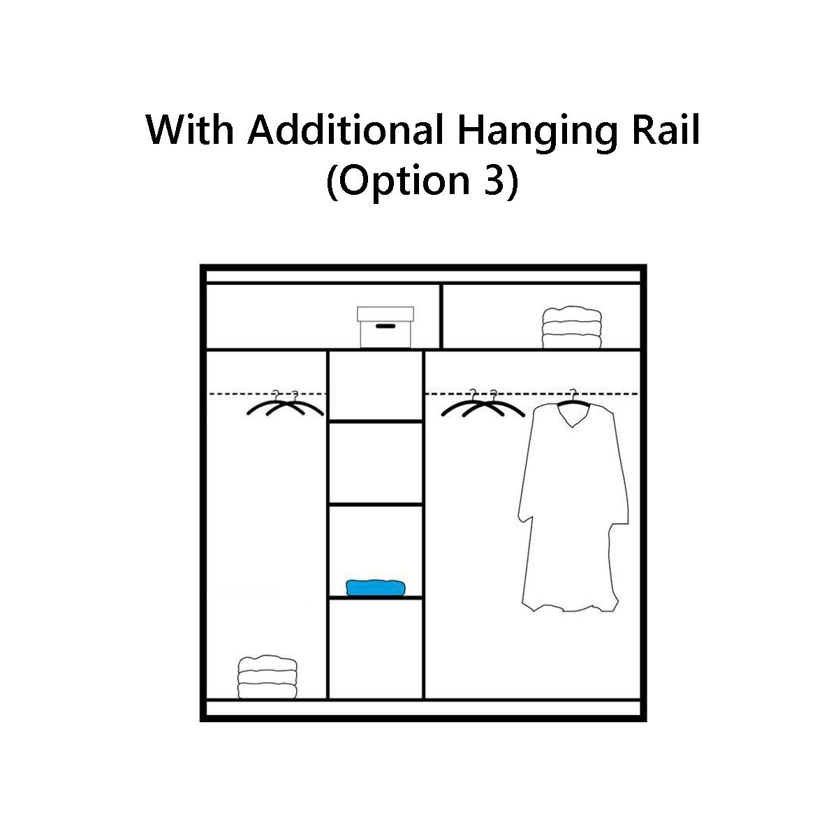 Sliding Wardrobe HAMPSTEAD 2 Door Mirrored Wardrobe White 203cm