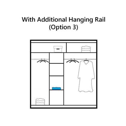 Sliding Wardrobe HAMPSTEAD 2 Door Mirrored Wardrobe White 203cm