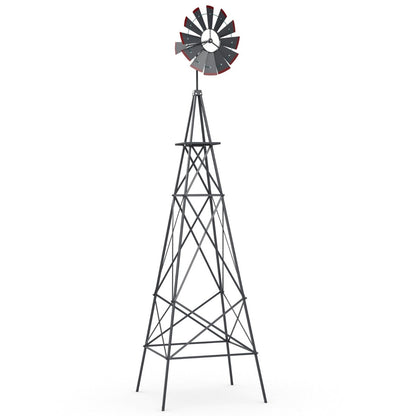 253cm Ornamental Windmill with 4 Support Legs for Backyard, Garden, Farm-Grey