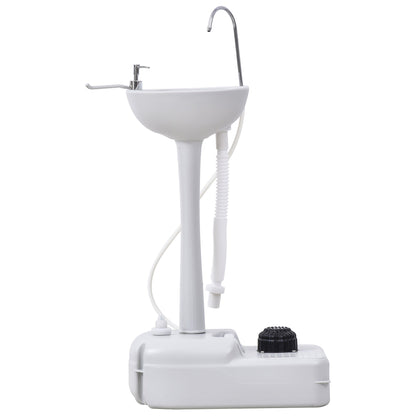 Outsunny 17L Camping Portable Handwash Sink w/ Towel Holder & Soap Dispenser Rolling Wheels Outdoor Drainage Equipment