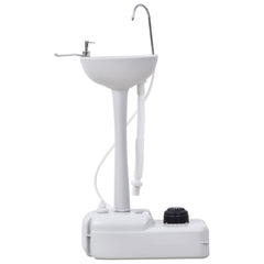Outsunny 17L Camping Portable Handwash Sink w/ Towel Holder & Soap Dispenser Rolling Wheels Outdoor Drainage Equipment
