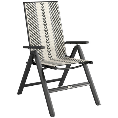 Outsunny Rattan Reclining Garden Chairs - Grey