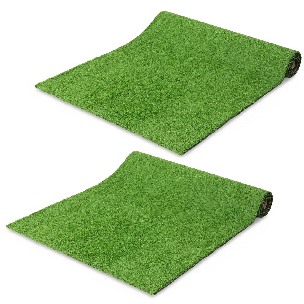 Outsunny Artificial Grass Turf Low Maintenance Realistic Lawn Pet Turf with Drain Holes for Garden 1m x 4m Green