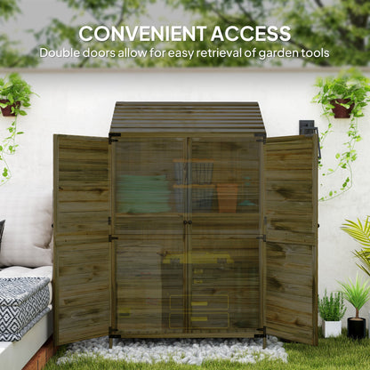 Outsunny 103.5 x 59 cm Wooden Garden Shed - Brown