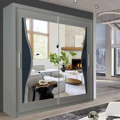 Heffner Grey Sliding Door Wardrobe - 3 Sizes