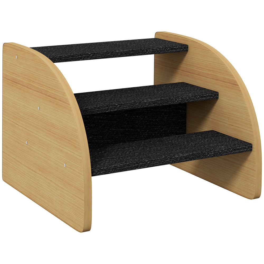 PawHut Dog Steps for Sofa and Bed, 3-Step Dog Stairs, Pet Stairs with Side Panels, Non-Slip Feet for Small Puppies