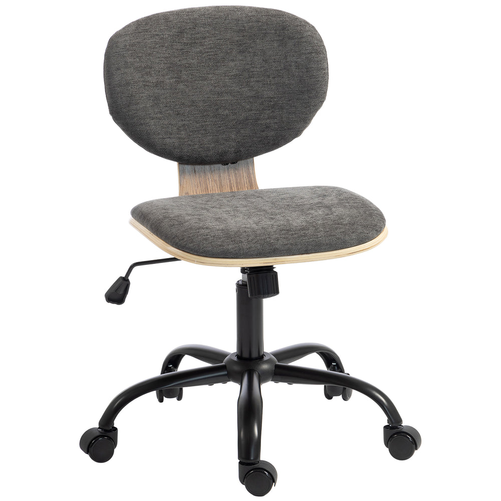 HOMCOM Home Office Desk Chair Rocking Function Ergonomic Swivel Chair with PU Wheels, Grey
