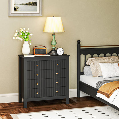 HOMCOM Elegant Chest of Five Drawers - Black