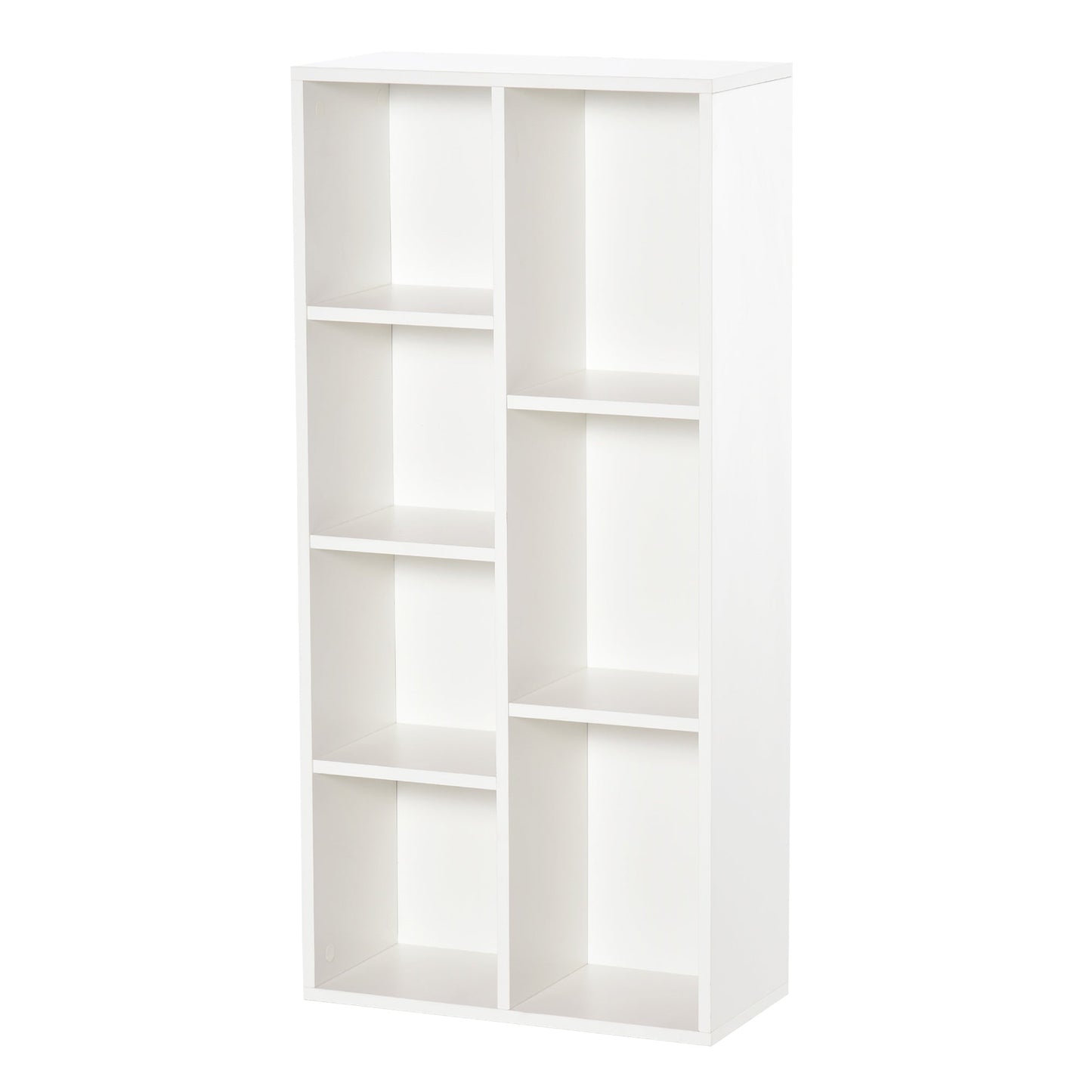 HOMCOM Seven-Cube Bookcase - White Wood Effect
