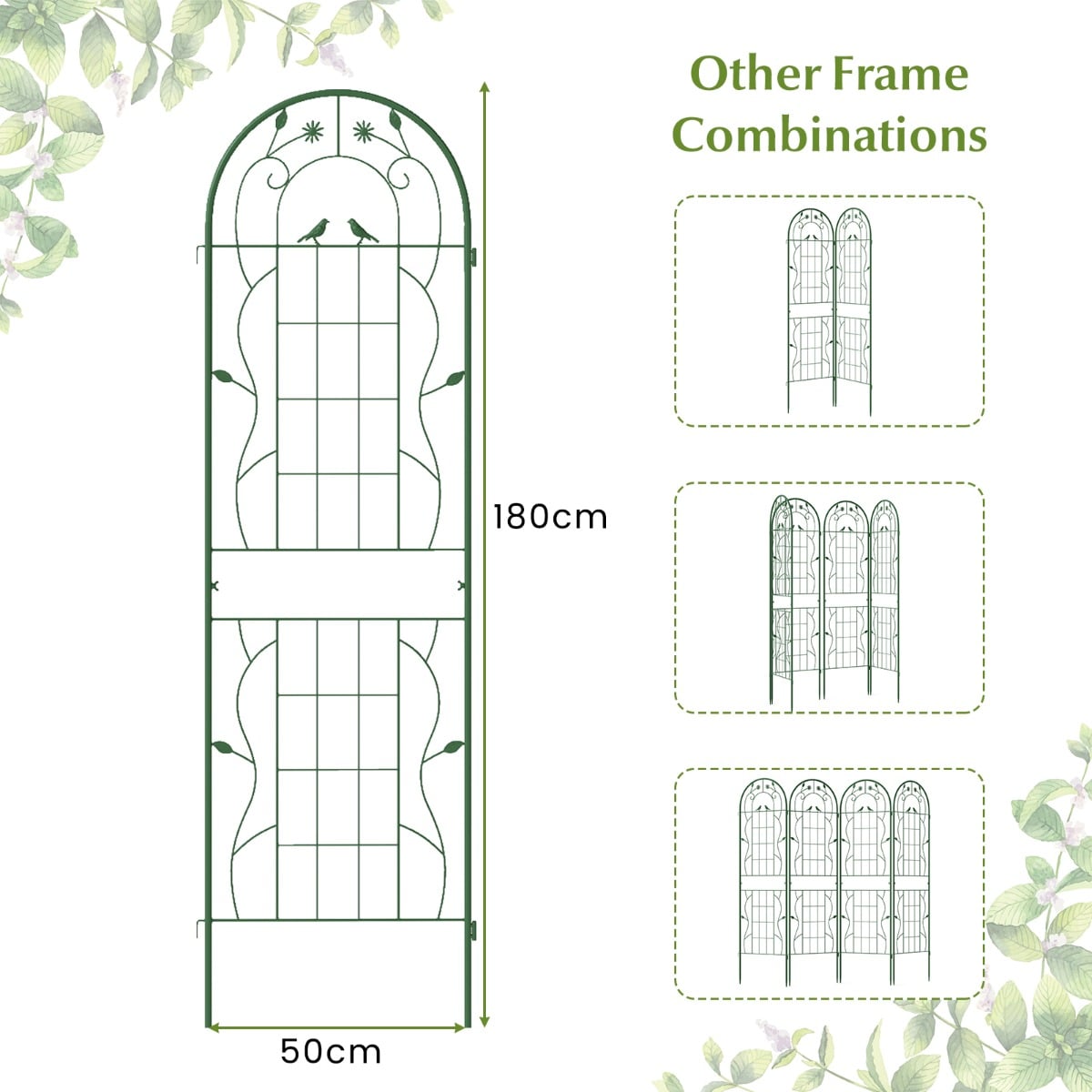 2/4 Pack Metal Garden Trellis for Climbing Plants-Set of 4