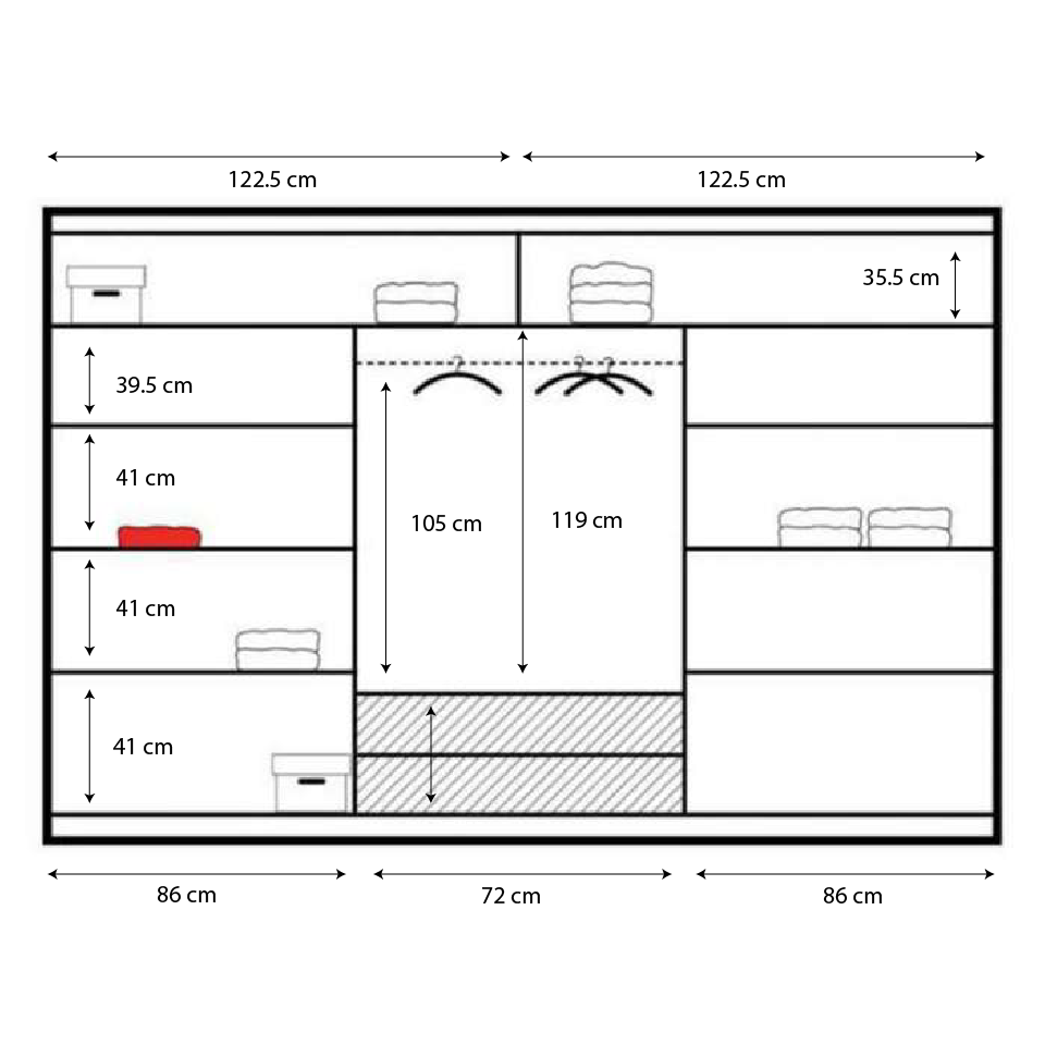 VISTA 250cm Sliding Door Wardrobe Black