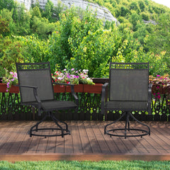 Patio Swivel Dining Chairs Set of 2 with Quick-Drying Fabric-Grey