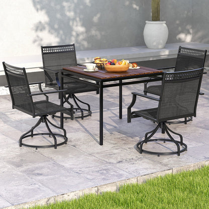 Patio Swivel Dining Chairs Set of 2 with Quick-Drying Fabric-Grey