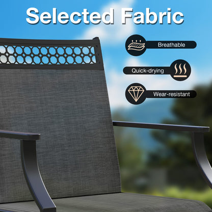 Patio Swivel Dining Chairs Set of 2 with Quick-Drying Fabric-Grey