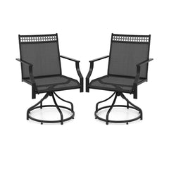 Patio Swivel Dining Chairs Set of 2 with Quick-Drying Fabric-Grey