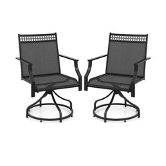 Patio Swivel Dining Chairs Set of 2 with Quick-Drying Fabric-Grey