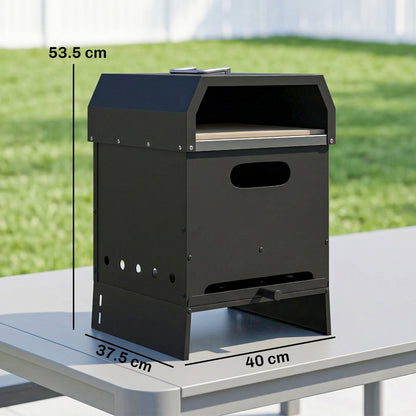 Outsunny 3 in 1 Outdoor Pizza Oven, Portable Wood Fired Pizza Maker with Handles, Stone and Peel