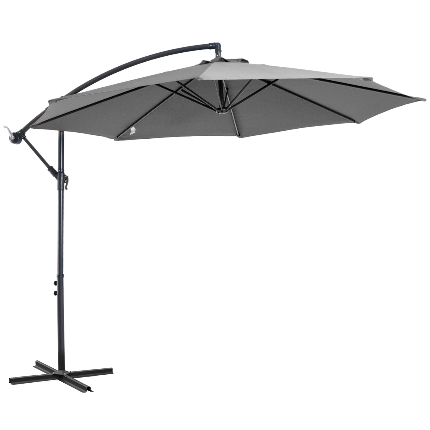 Outsunny Cantilever Umbrella Parasol Hanging Banana Steel Dark Grey 3M Patio