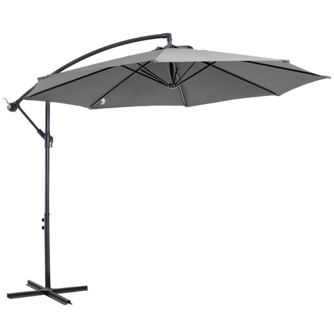 Outsunny Cantilever Umbrella Parasol Hanging Banana Steel Dark Grey 3M Patio